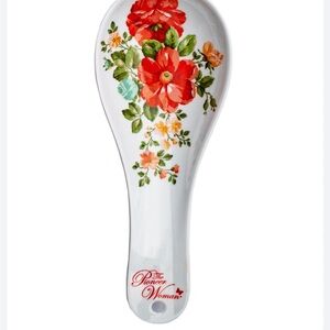 NWOT Pioneer Woman Floral Spoon Rest | Red & Coral Farmhouse Kitchen Decor